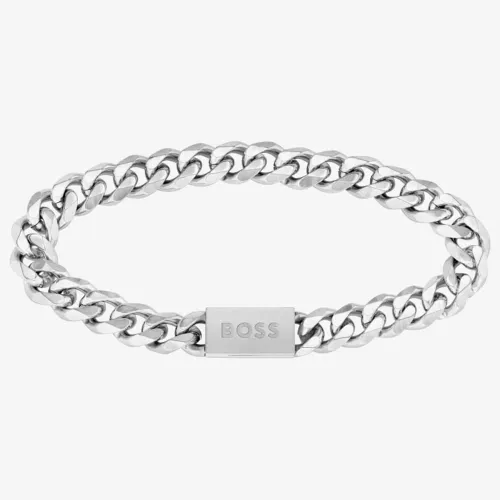 BOSS Mens Stainless-Steel 19cm Curb Bracelet 1580144M