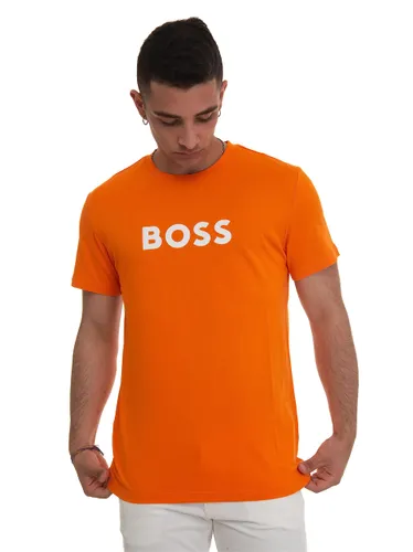 BOSS Mens T-Shirt RN Contrast-logo T-shirt in organic cotton