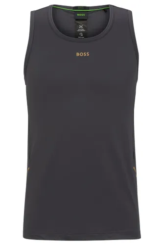 BOSS Mens Tank Active 1 Slim-fit Tank top with Decorative