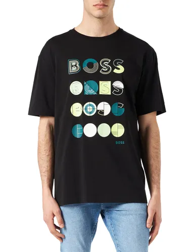 BOSS Mens Tee 3 Stretch-Cotton Relaxed-fit T-Shirt with
