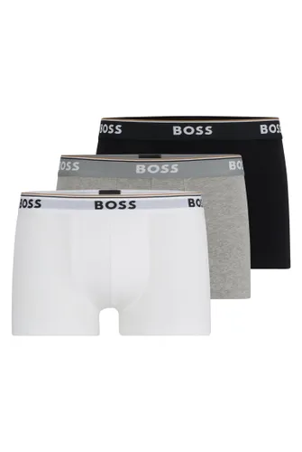 BOSS Mens Trunk 3P Power Three-pack of logo-waistband