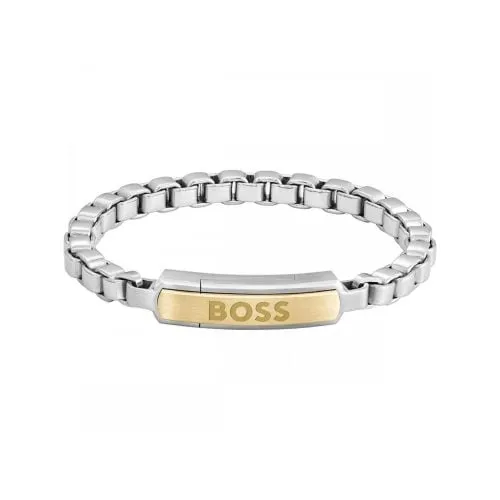 BOSS Mens Two-Tone Gold Devon Bracelet