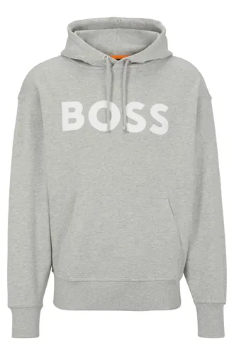 BOSS Mens WebasicHood Cotton-terry hoodie with rubber-print