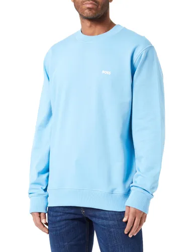 BOSS Mens Wemetamesh Cotton-terry sweatshirt with seasonal