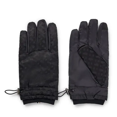 Boss Nylon Monogram Gloves - Black