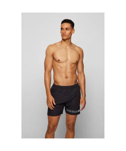 Boss Orange Dolphin Recycled Material Mens Swim Shorts - Black Recycled Polyester