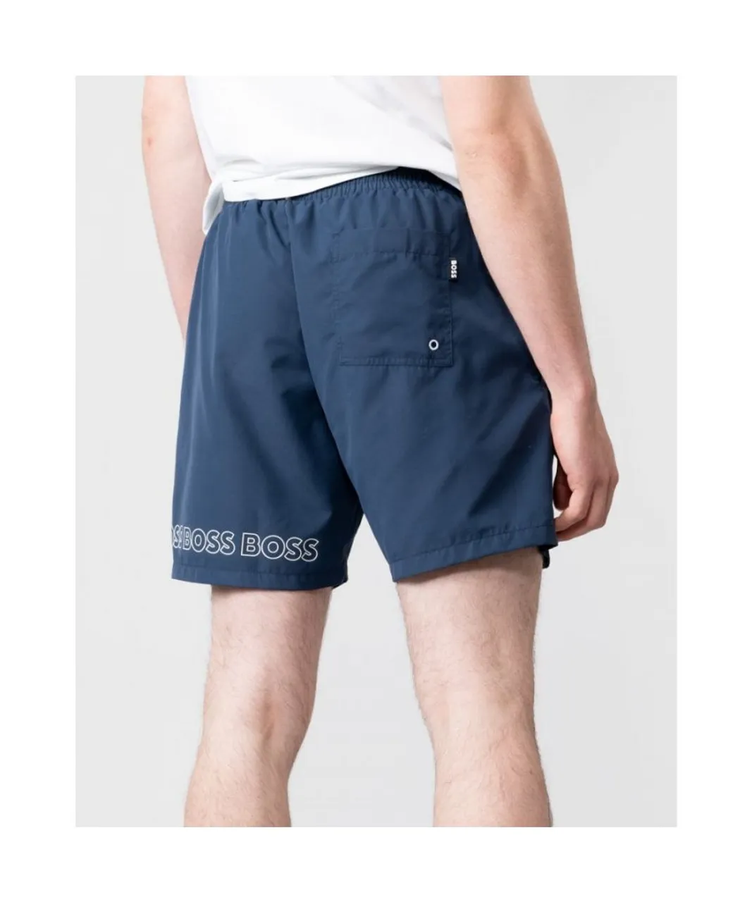 Boss Orange Dolphin Recycled Material Mens Swim Shorts - Navy Recycled Polyester