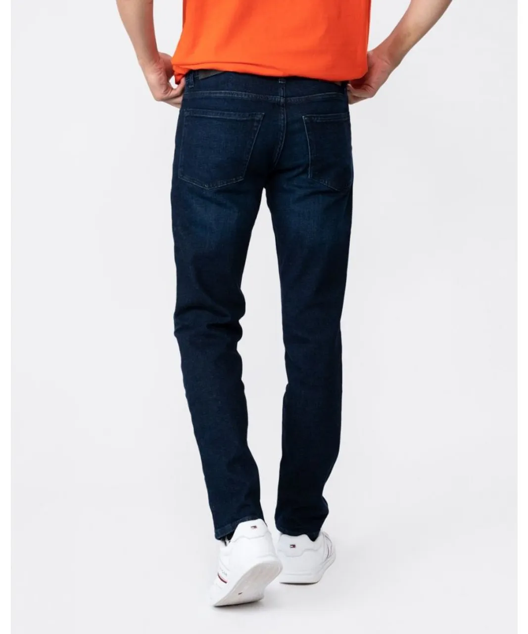 Boss Orange Mens Re.Maine Regular Fit Jeans in Dark Blue Comfort-Stretch Denim