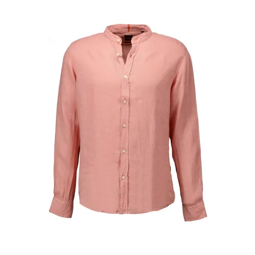 Boss Orange , Stylish Pink Linen Race Shirt ,Pink male, Sizes: