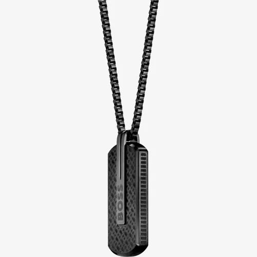 BOSS Orlado Black-Tone Tag Necklace 1580356