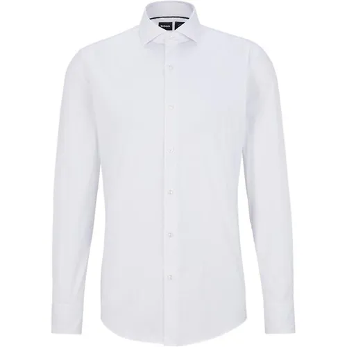 Boss Plain Hank Long Sleeve Shirt - White