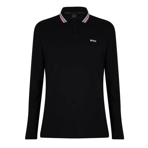 Boss Plisy Long Sleeve Polo Shirt - Black