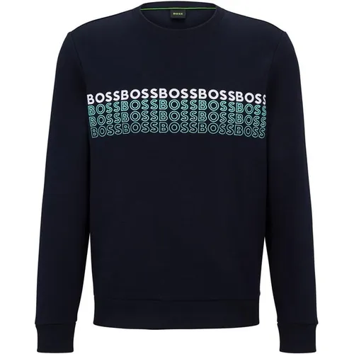 BOSS Salbo 1 Embroidered Logo Sweatshirt - Blue