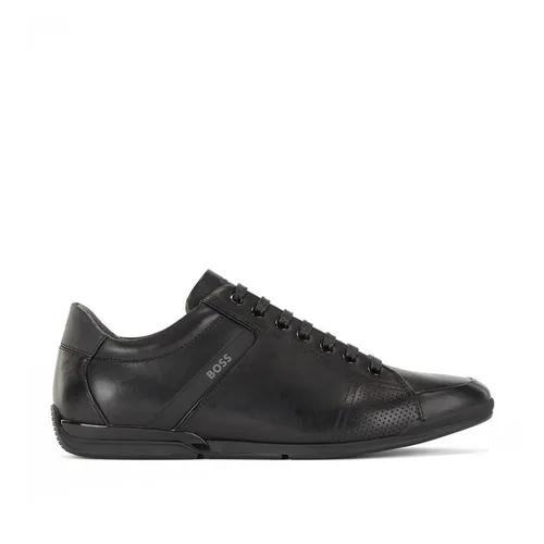 Boss Saturn Smooth Leather Trainers - Black