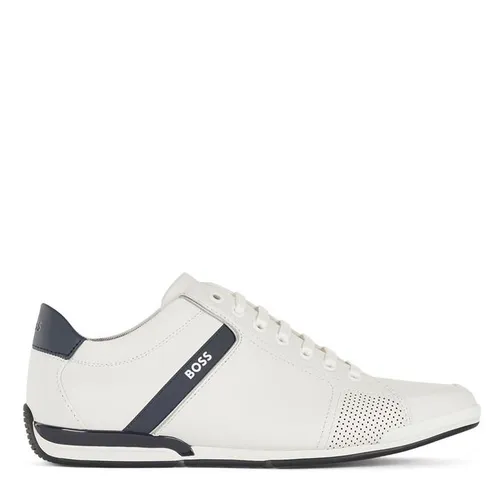 Boss Saturn Smooth Leather Trainers - White