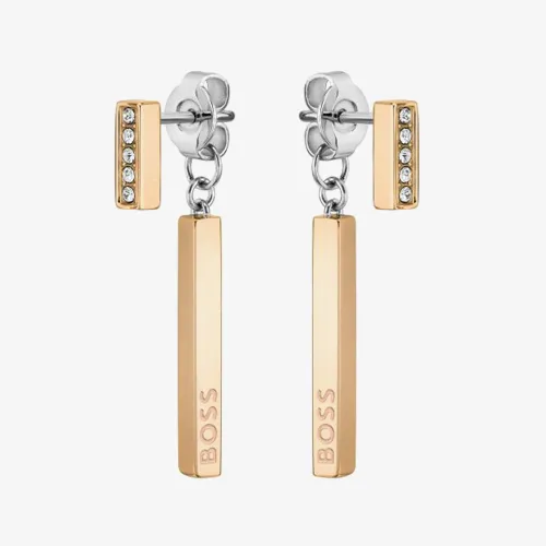 BOSS Saya Gold-Tone Double Bar Drop Earrings 1580283
