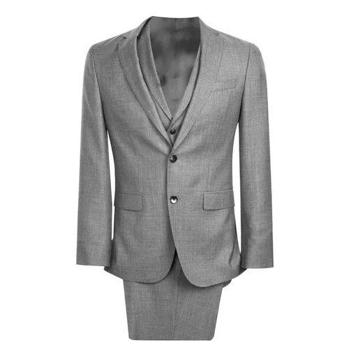 Boss Single Breasted Woven Texture Suit Jacket - Grey