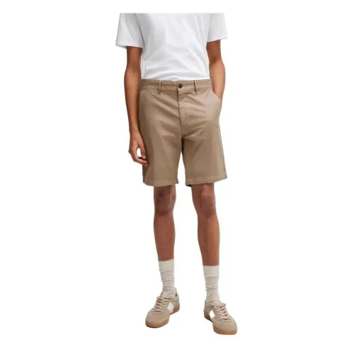 Boss , Slim Fit Cotton Shorts Bermuda Collection ,Beige male, Sizes: