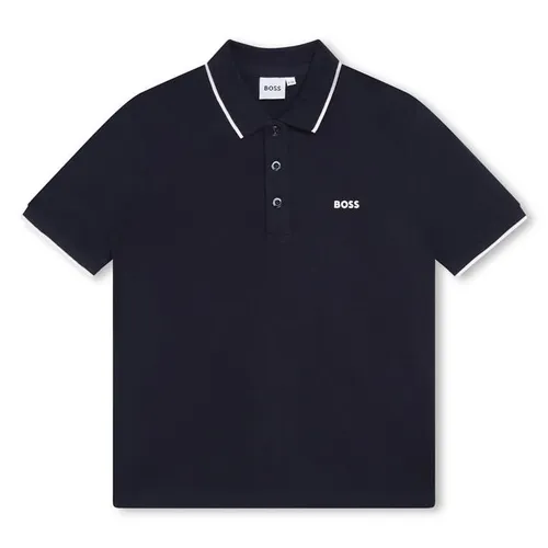 Boss Small Logo Polo Shirt Juniors - Blue