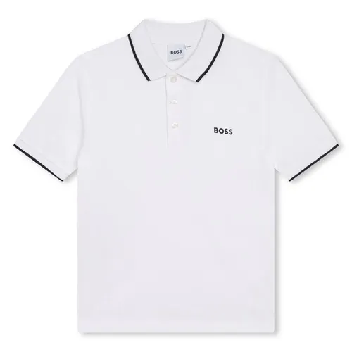 Boss Small Logo Polo Shirt Juniors - White