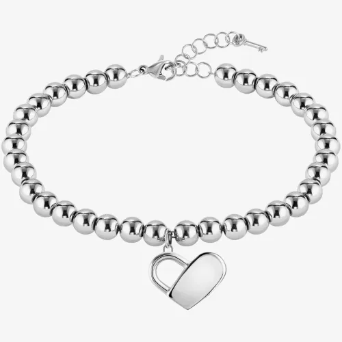 BOSS Stainless-Steel Beaded Heart Bracelet 1580075