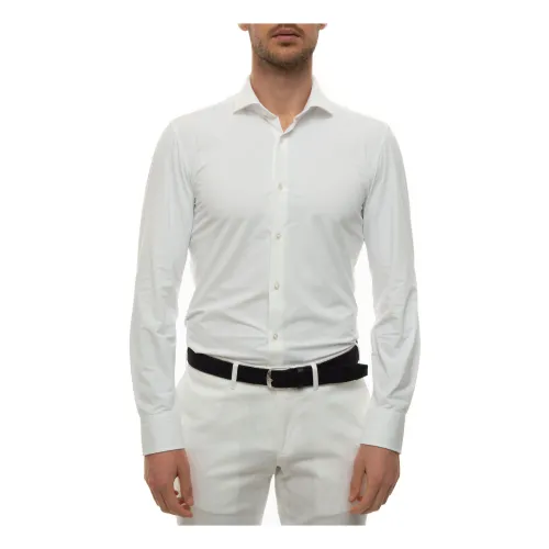 Boss , Striped Jersey Travel Shirt ,White male, Sizes: