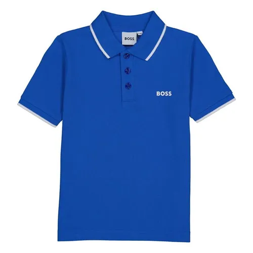 Boss Tipped Logo Polo Shirt Boys - Blue