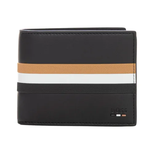 Boss , Trifold Wallet with Cardholder Compartments ,Black male, Sizes: ONE SIZE