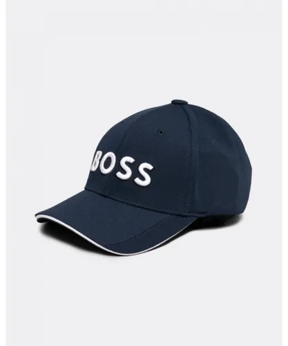 Boss Womens Green US-1 Mens Stretch-Piqu� Cap With Embroidered 3D Logo - Blue - One