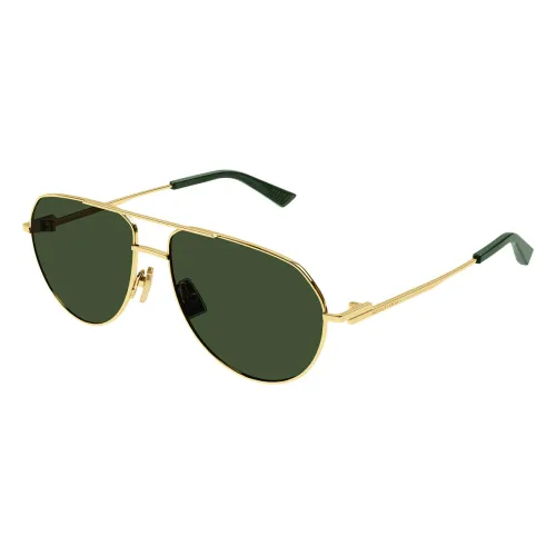 Bottega Veneta , Aviator Style Sunglasses Bv1302S 003 ,Yellow male, Sizes: