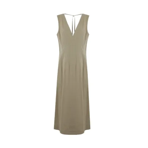 Bottega Veneta , Beige Cotton Poplin Sleeveless Dress ,Beige female, Sizes: