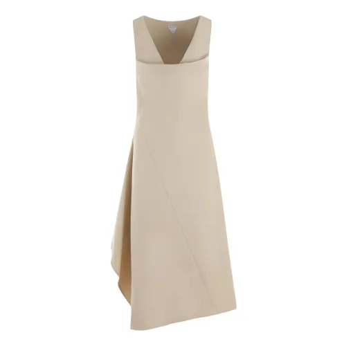 Bottega Veneta , Beige Stretch Cotton Dress ,Beige female, Sizes: