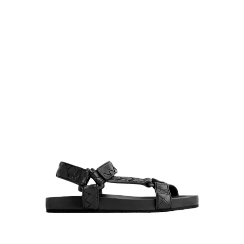 Bottega Veneta , Black Adjustable Strap Sandals ,Black male, Sizes: