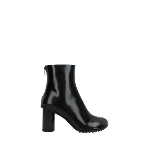 Bottega Veneta , Black Brushed Leather Boots ,Black female, Sizes: