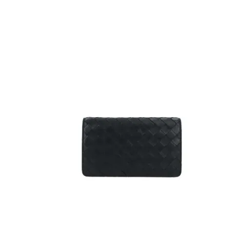 Bottega Veneta , Black Continental Wallet with Intrecciato Motif ,Black female, Sizes: ONE SIZE