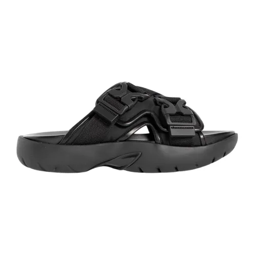Bottega Veneta , Black Fabric and Leather Sandals ,Black male, Sizes:
