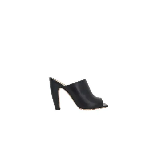 Bottega Veneta , Black Leather Sandals with Sole ,Black female, Sizes: