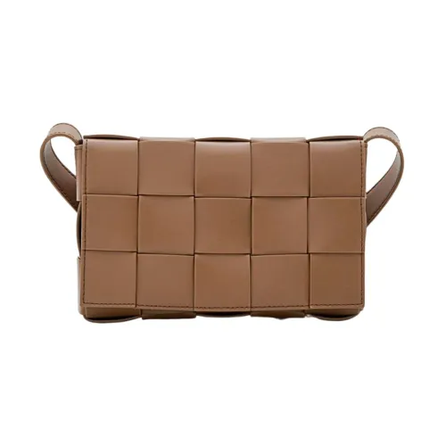 Bottega Veneta , Brown Calfskin Bag with Magnetic Closure ,Brown male, Sizes: ONE SIZE