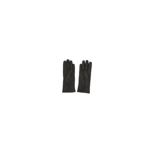 Bottega Veneta , Dark Brown Intrecciato Leather Gloves ,Brown female, Sizes:
