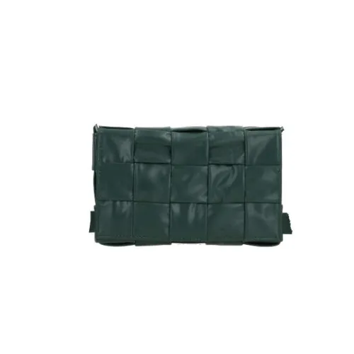 Bottega Veneta , Dark Green Maxi Intrecciato Shoulder Bag ,Green male, Sizes: ONE SIZE