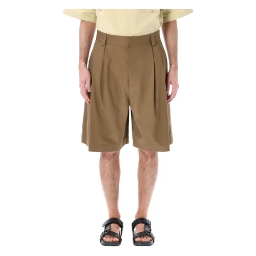 Bottega Veneta , Dark Sand Bermuda Shorts ,Beige male, Sizes:
