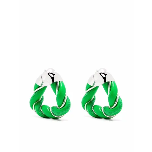 Bottega Veneta , Elegant Triangular Earrings in Sterling Silver ,Green female, Sizes: ONE SIZE
