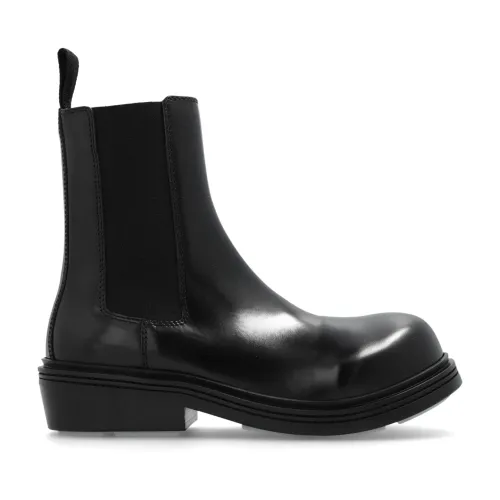 Bottega Veneta , Fireman leather ankle boots ,Black male, Sizes: