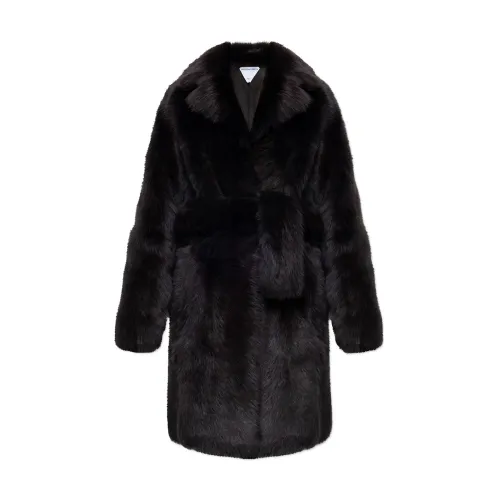 Bottega Veneta , Fur coat ,Brown female, Sizes: