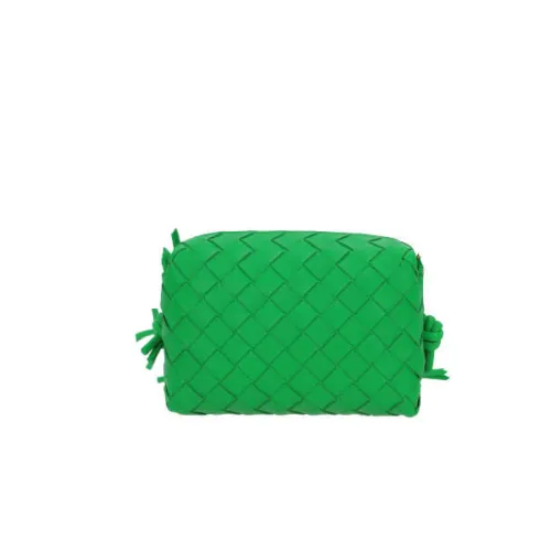 Bottega Veneta , Green Intrecciato Shoulder Bag with Gold Hardware ,Green female, Sizes: ONE SIZE