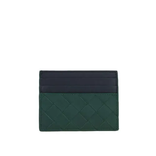 Bottega Veneta , Intrecciato Leather Credit Card Wallet ,Green male, Sizes: ONE SIZE