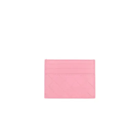 Bottega Veneta , Intrecciato Leather Credit Card Wallet ,Pink female, Sizes: ONE SIZE