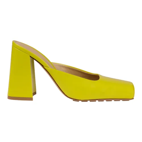 Bottega Veneta , Leather Heel Shoes, Suitable for All Temperatures ,Green female, Sizes: