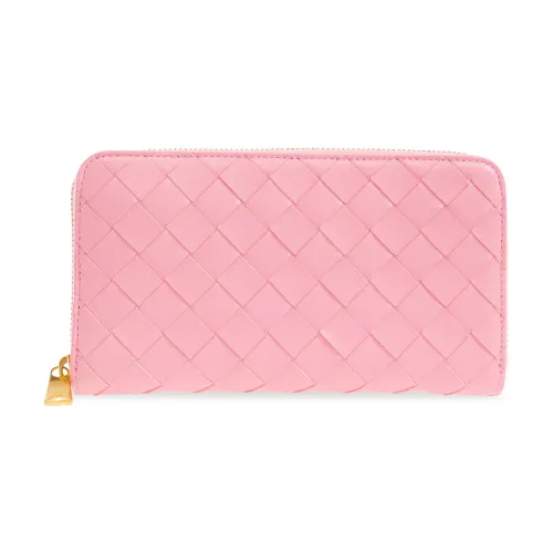 Bottega Veneta , Leather wallet ,Pink female, Sizes: ONE SIZE