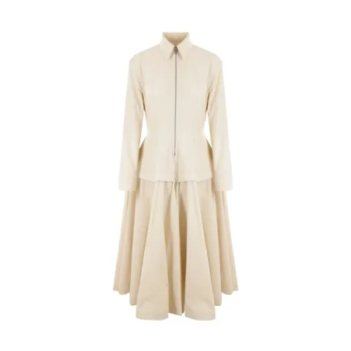 Bottega Veneta , Light Beige Shirt Dress ,Beige female, Sizes: